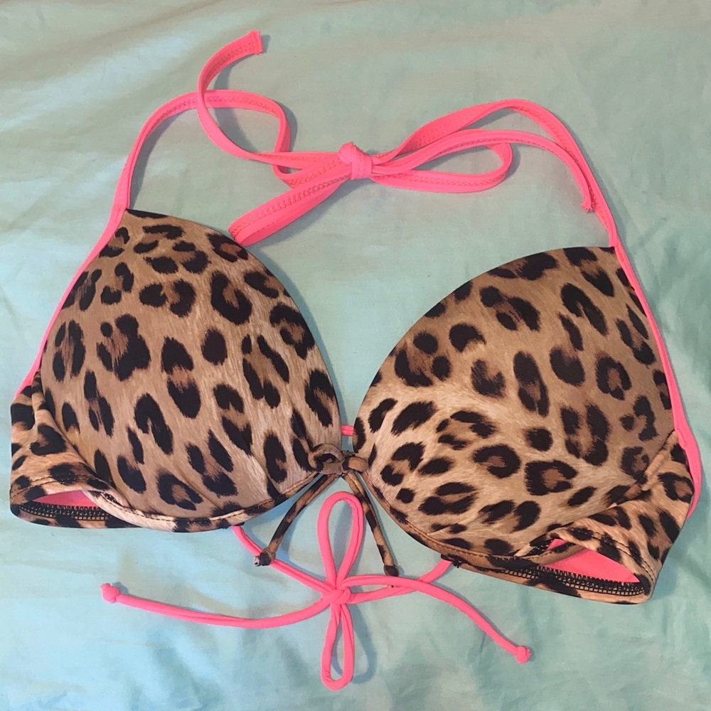 Leopard Print Bikini Top